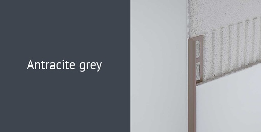 [931.001.0055] Hoekprofiel alu antracite grey gecoat 8 mm 2,7 lm (88447)