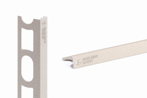 [931.001.0060] Hoekprofiel alu greige gecoat 10 mm 2,7 lm (88403)