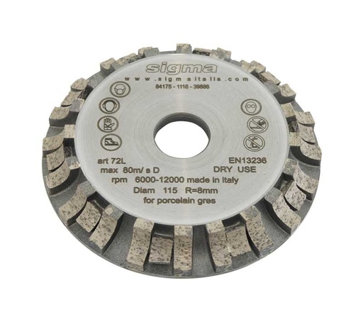 [997.010.0027] Diamantschijf Jolly-Edge Sigma Ø115 x22.2 x8 (1000lm) (72L)